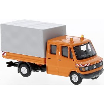 Mercedes-Benz L 307 Doppelkabine mit Pritsche/Plane, Kommunalfahrzeug, orange, Baujahr 1988