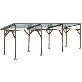 Holzcarport - Bausatz. L: 19,3 x B 6,5 x H 6,8 cm