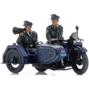 Rijkspolitie Motorrad mit Beiwagen und 2 Polizisten, Polizei - Niederlande