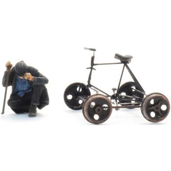 Fahrraddraisine mit Figur, Fertigmodell