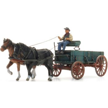 Pferdegespann Peter Schuttler Wagen, Kutscher mit zwei Pferden, Der alte Zuverlässige