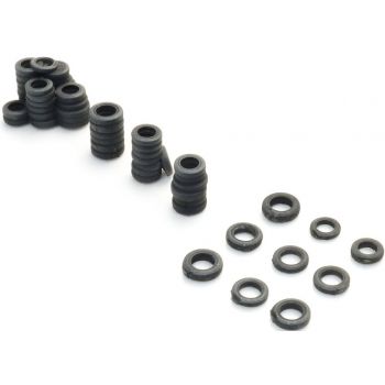 Alte Autoreifen, einzeln und gestapelt