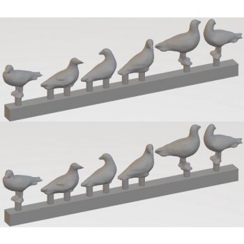 Möwenset, zum Bemalen, 3D-gedruckt