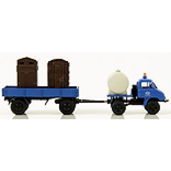 Unimog 411 mit Hänger u.2 Dixi, A.B. Bruch