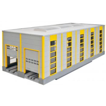 Wartungshalle GleisBau, modern, Bausatz mit Wartungs- und Reparaturgrube, L 34,9 x B 14,3 x H 12,5 cm