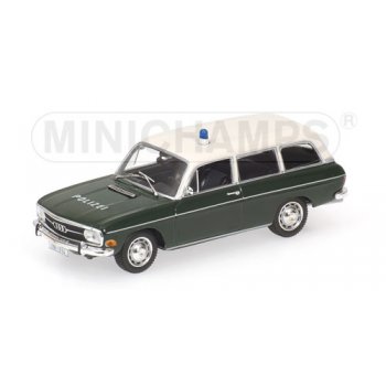Audi 60 Avant der POLIZEI Ingolstadt, dunkelgrün/weiß, Maßstab 1:43