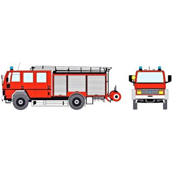 Ford Cargo 1320, Ziegler LF16, Feuerwehr, neutrale Ausführung in feuerrot