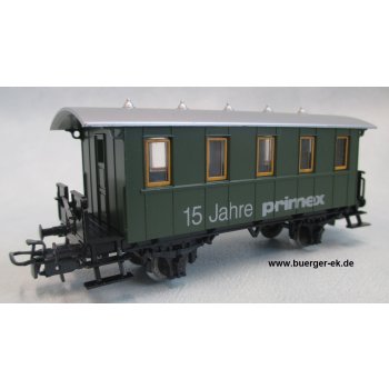 15 Jahre Primex wechselseitige Bedruckung mit Adler-Zug Abbildung, Personenwagen grün (ohne Karton)