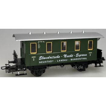 Elwedritsche Nacht Express Neustadt - Landau - Bundenthal, Personenwagen grün
