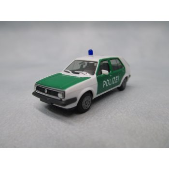 VW Golf der POLIZEI, grün/weiß, Einzelblaulicht, Dachdruck 