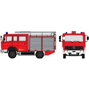 Mercedes-Benz 917 AF - LF 8/6, Aufbau Ziegler, Feuerwehr, neutral feuerrot - RAL 3000