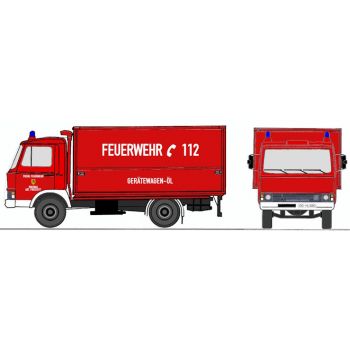 Magirus Deutz 90M5 Zeta, Gerätewagen GW-Öl der Feuerwehr Rheinau mit dem Kfz-Kennzeichen OG-HJ 880, Baden-Württemberg