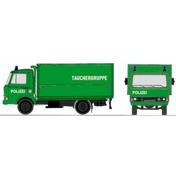 Magirus Deutz 90M5 Zeta, Gerätewagen GW Tauchergruppe der Polizei, grün
