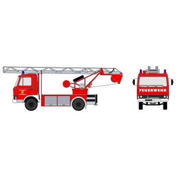 Magirus Deutz 90M5 Zeta, Drehleiter DL 18 der Feuerwehr Königsberg, Kfz-Kennzeichen HAS-2100, Bayern