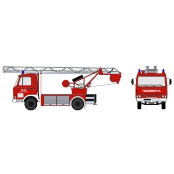 Magirus Deutz 90M5 Zeta, Drehleiter DL 18 der Feuerwehr Diez Löschgruppe Holzappel, Kfz-Kennzeichen EMS-2153, Rheinland-Pfalz