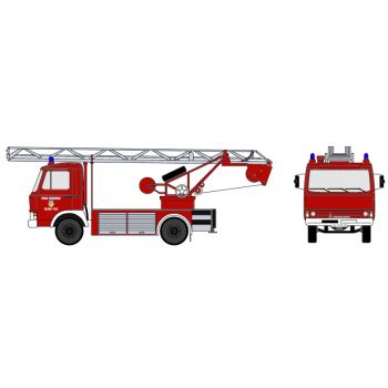 Magirus Deutz 90M5 Zeta, Drehleiter DL 18 der Feuerwehr Velden / Vils, Kfz-Kennzeichen LA-FW 112, Bayern