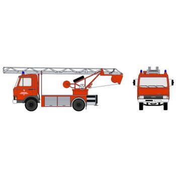 Magirus Deutz 90M5 Zeta, Drehleiter DL 18 Landesfeuerwehrschule Niedersachsen in Loy, Kfz-Kennzeichen WST-215