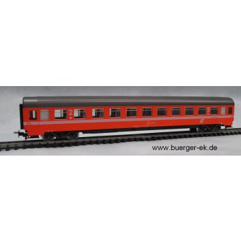 D-Zug-Wagen Eurofima der ÖBB, 2.Klasse, 4achsig, leuchtrot, Dach dunkelgrau, Wagen-Nr. 618121-71035-3,