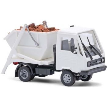 Multicar M26 mit Absetzkipper beladen mit Bauschutt, weiß, Baujahr 1991