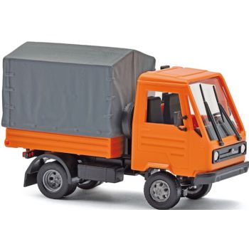 Multicar M26 Pritsche/Plane, orange mit grauer Plane, Baujahr 1991