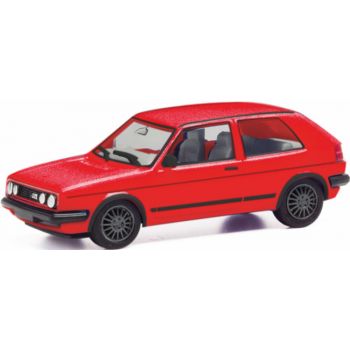 VW Golf II Gti, tornadorot metallic, (Felgen anthrazit)