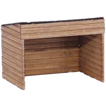 Ziegenstall mit Ziegen - Polyplate Bausatz, L 3,7 x B 2,8 x H 2,8 cm