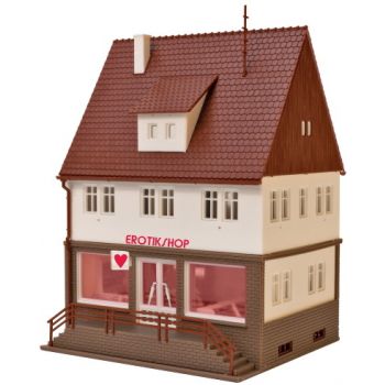 Erotikshop mit Innenbeleuchtung und LED-Beleuchtung, Funktionsbausatz, L 10 x B 9,5 x H 15 cm