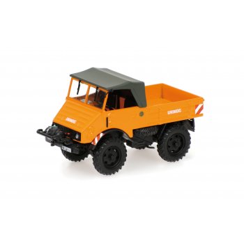 Mercedes Unimog 401 mit Seilwinde, Pritsche, Baujahr 1951, orange