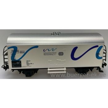 Schwimmverband Württemberg e.V. www.svw-online.com mit blau/lila Streifendesign - Vorsicht an der Beckenkante, Wagen weiß