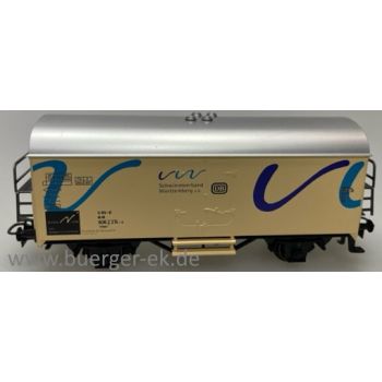 Schwimmverband Württemberg e.V. www.svw-online.com mit blau/lila Streifendesign - Vorsicht an der Beckenkante, Wagen beige