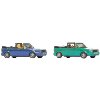 VW Golf Cabriolet, 2 Stück: 1 türkis und 1 blau, 3D-Master, Spur Z