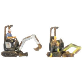 Minibagger Bobcat E10z, 2 Stück: 1 gelb und 1 weiß, 3D-Master, Spur Z