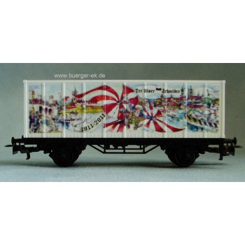 Der Ulmer Schneider 1811-2011 (Dach schwarz/weiß gestreift, Containerwagen, geriffelte Seitenwände)