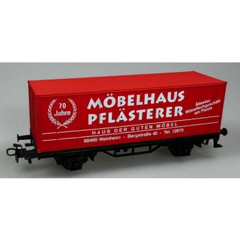 Möbelhaus Pflästerer Ältestes Möbelfachgeschäft am Platze Haus der Guten Möbel 68469 Weinheim 70 Jahre, Container hellrot! Schrift hellgrau!