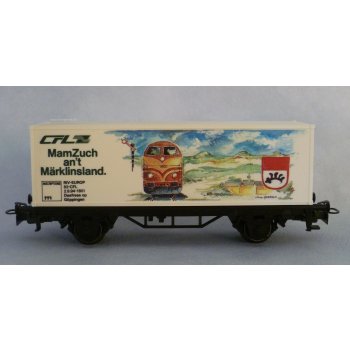 CFL Mam Zuch an't Märklinsland (Sonderwagen anläßlich der Märklin Sonderfahrt von Luxemburg nach Göppingen zur Loktaufe) mit Märklin-Signet
