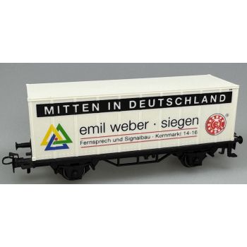 emil weber siegen Mitten in Deutschland Fernsprech und Signalbau Kornmarkt 14-16, mit Märklin-Signet, Containerwagen