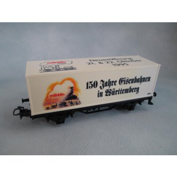 Märklin Museums Neueröffnung 21. & 22. Oktober 1995, 150 Jahre Eisenbahnen in Württemberg, märklin (Containerwagen mit Dachbedruckung)