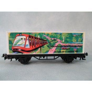 Internationale Gartenbauausstellung Stuttgart V. 23.April bis 17.Oktober 1993 (bunte Abbildung einer Einschienenbahn, Containerwagen, glatte Seiten-