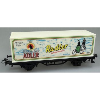 Brauerei Götz ADLER Seit 1685 Geislingen Altenstadt, Radler Bierhaltiges Mischgetränk, Containerwagen mit glatten Seitenwänden