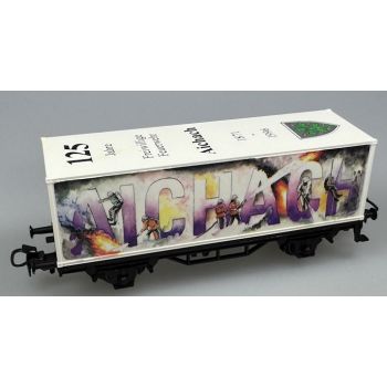 AICHACH - 125 Jahre Freiwillige Feuerwehr Aichach 1871-1996, mit Dachbedruckung, Containerwagen mit glatten Seitenwänden