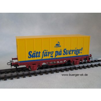 Containerwagen ALCRO Sätt färg pa Sverige!, 2achsig, braunes Fahrgestell,