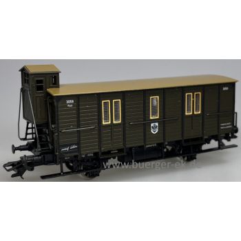 Post 500 Jahre (Gedeckter Güterwagen mit Bremserhaus, dunkelgrün), 3059 Post, mit Wappen