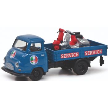 Hanomag Kurier, Vespa Service, beladen mit 2 Vespas, blau