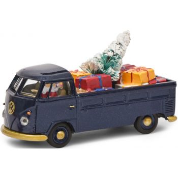 VW T1 Pritsche beladen mit Baum und Geschenken, mit Fahrer Santa Claus, Weihnachten 2022- MHI