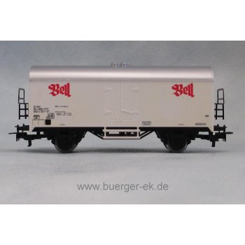 Kühlwagen Bell (Schrift rot !), 2achsig, weiß,
