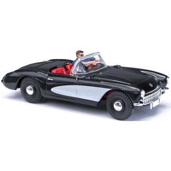 Chevrolet Corvette Cabrio offen mit Fahrerfigur, Baujahr 1956
