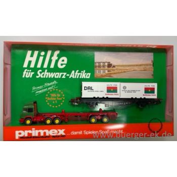 Hilfe für Schwarz-Afrika, 1 Containerwagen beladen mit Wiking-Container 