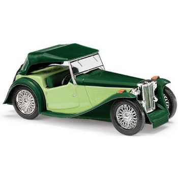 MG Midget TC Cabrio geschlossen, zweifarbig, grün, Baujahr 1968