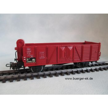 Offener Güterwagen, 2achsig, braun, schmale Vorentkupplung, ohne Originalkarton,