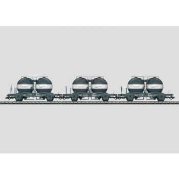Silowagen-Set, 3 Behälterwagen Typ Ucs der Schwedischen Staatsbahnen (SJ), KemaNord Nobel Industrier  Avsvavlings-karbid,